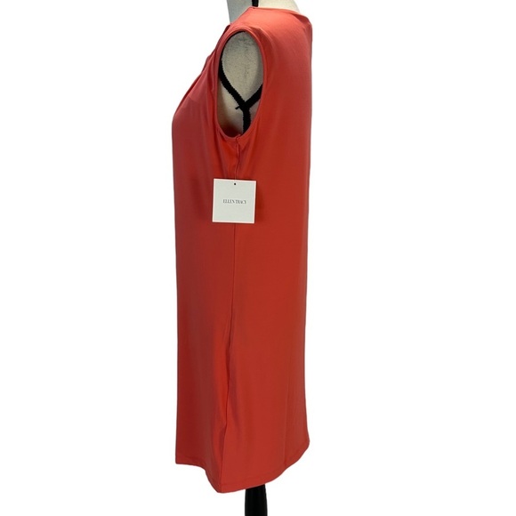 Ellen Tracy Sleeveless Cut Out Knot Neck Mini Dress - Coral Pink - size XSmall - Picture 5 of 11